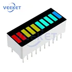 Модуль светодиодный одного дисплея, 10-сегментный, 4-цветный гистограмммный, Ультраяркий, световой, красный, желтый, зеленый, синий цвета