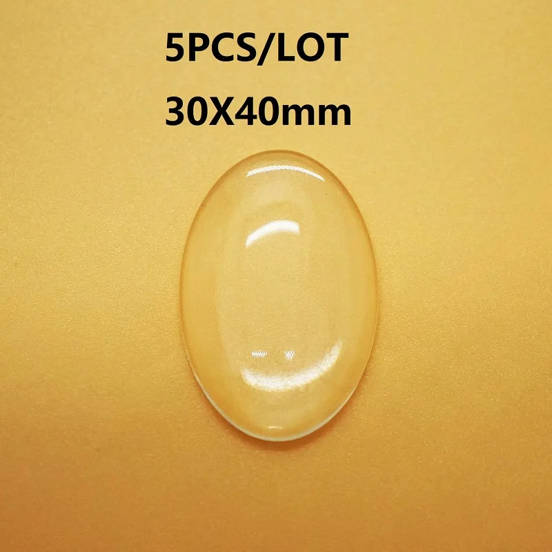 oval 5pcs 30x40mm Качественный комплект из двух предметов, 8/10/12/14/16/18/20/25 мм кабошоны круглые овальной формы сердца слезы прозрачный Стекло кабошон для DIY кулон для изготовления ювелирных изделий - Цвет: oval 5pcs 30x40mm
