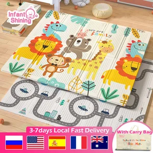 infant shining baby play mat xpe folding crawling mat 200180cm thickness baby mat puzzle foldable babi mat toy children carpet free global shipping