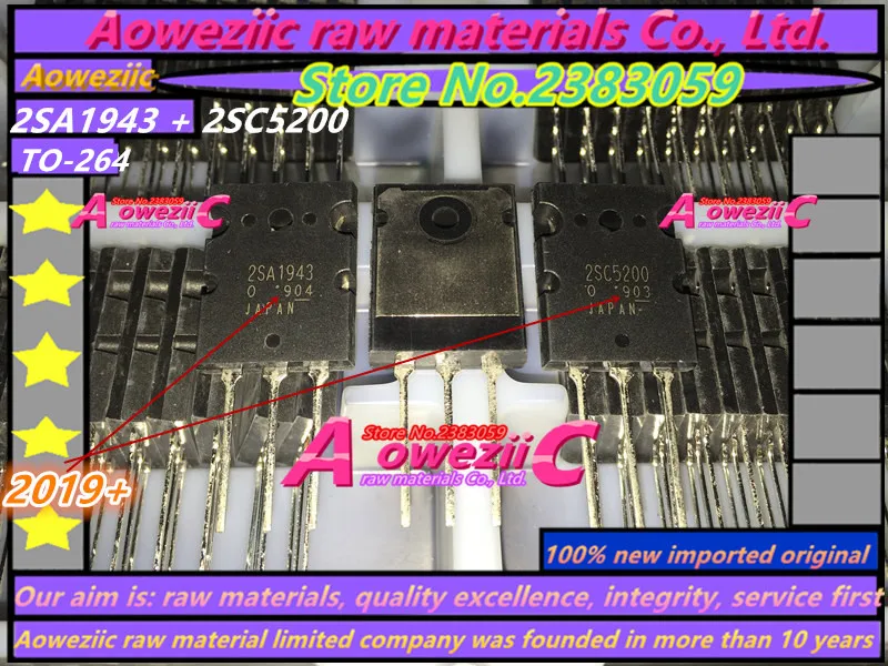 Aoweziic+ 10 шт. = 5 пар новые импортные оригинальные 2SA1943 2SC5200 A1943 C5200 TO-3P высокомощный аудио силовой усилитель труба