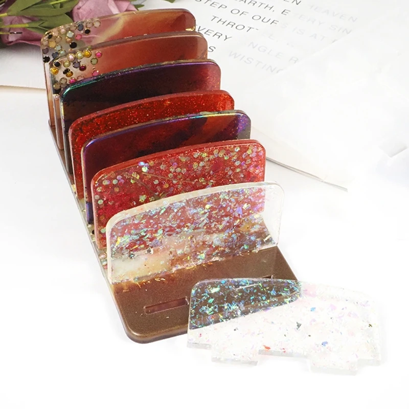 

Crystal Epoxy Resin Mold Cosmetic Eyeshadow Tray Storage Rack Casting Silicone Mould Handmade Makeup Bracket Holder Mold P82D