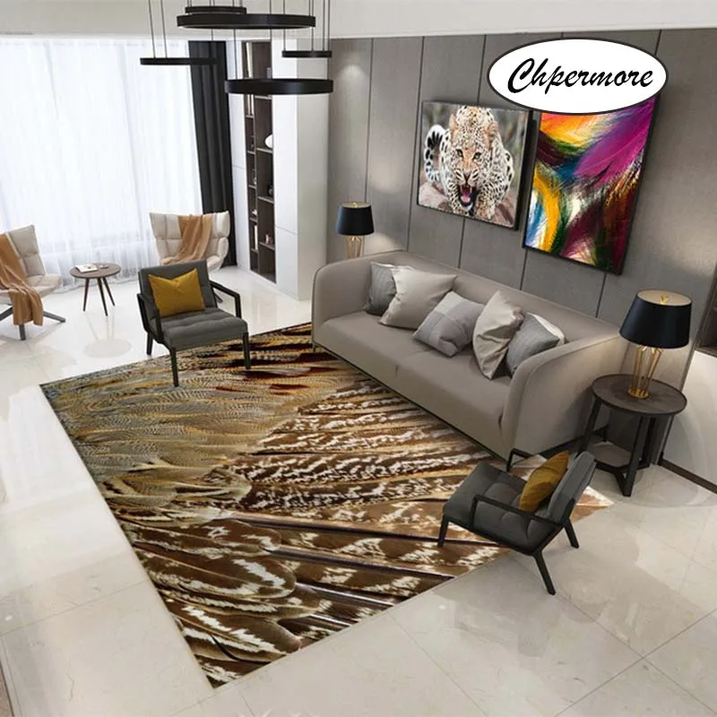 style 15 Chpermore животные мех павлин перо большие ковры перо украшения Татами Коврики Спальня дома Lving комната коврики - Цвет: style 15