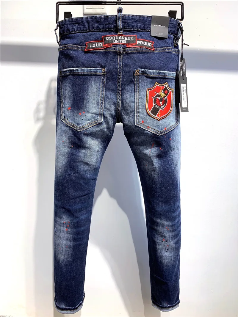 

Dsquared2 Cool Guy Hole Jeans D2 Men Pants DSQ2 Embroidered Trousers 9705