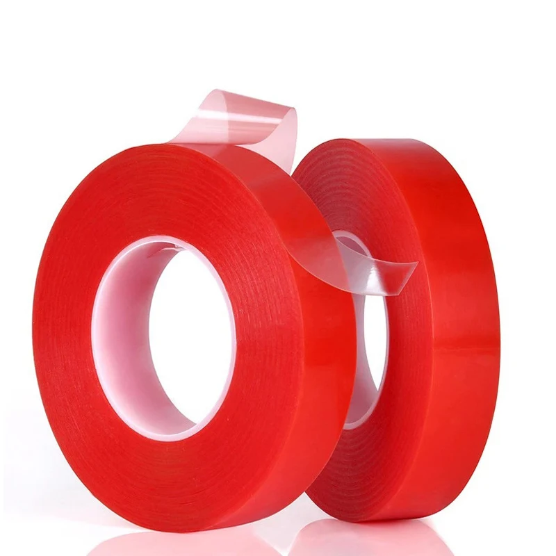 

5/8/10/15MM Red Transparent Silicone Double Sided Tape Sticker For Car High Strength No Traces Adhesive Stickers Car Styling