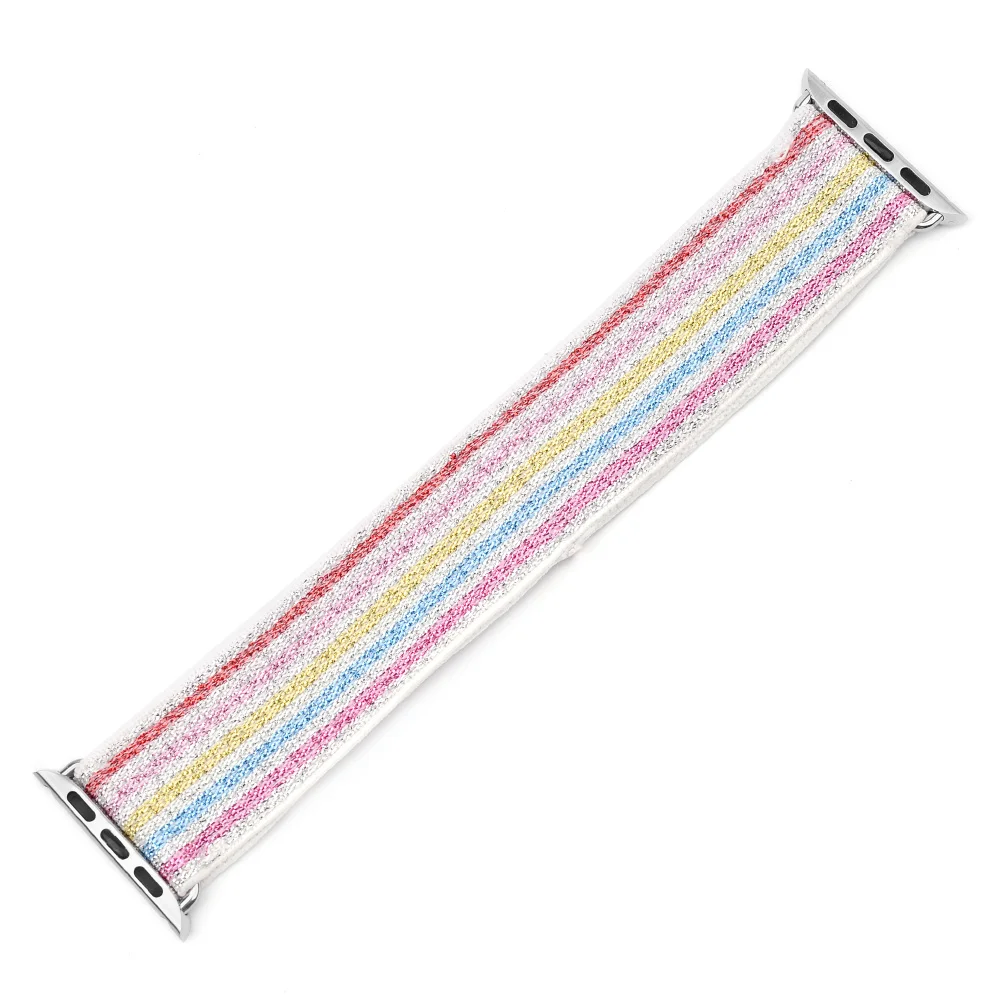 1-Multicolor Эластичная петля Ремешки для наручных часов для Apple Watch 32 мм Магнитная Пряжка из нержавеющей стали сменные аксессуары для ремешка BC371 - Цвет ремешка: 1-Multicolor