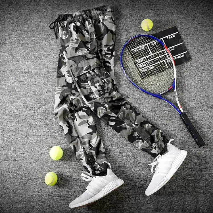 

Pants men's summer camouflage casual pants men's slim leg pants spring autumn multi-pocket overalls pants men Work Wear cargo