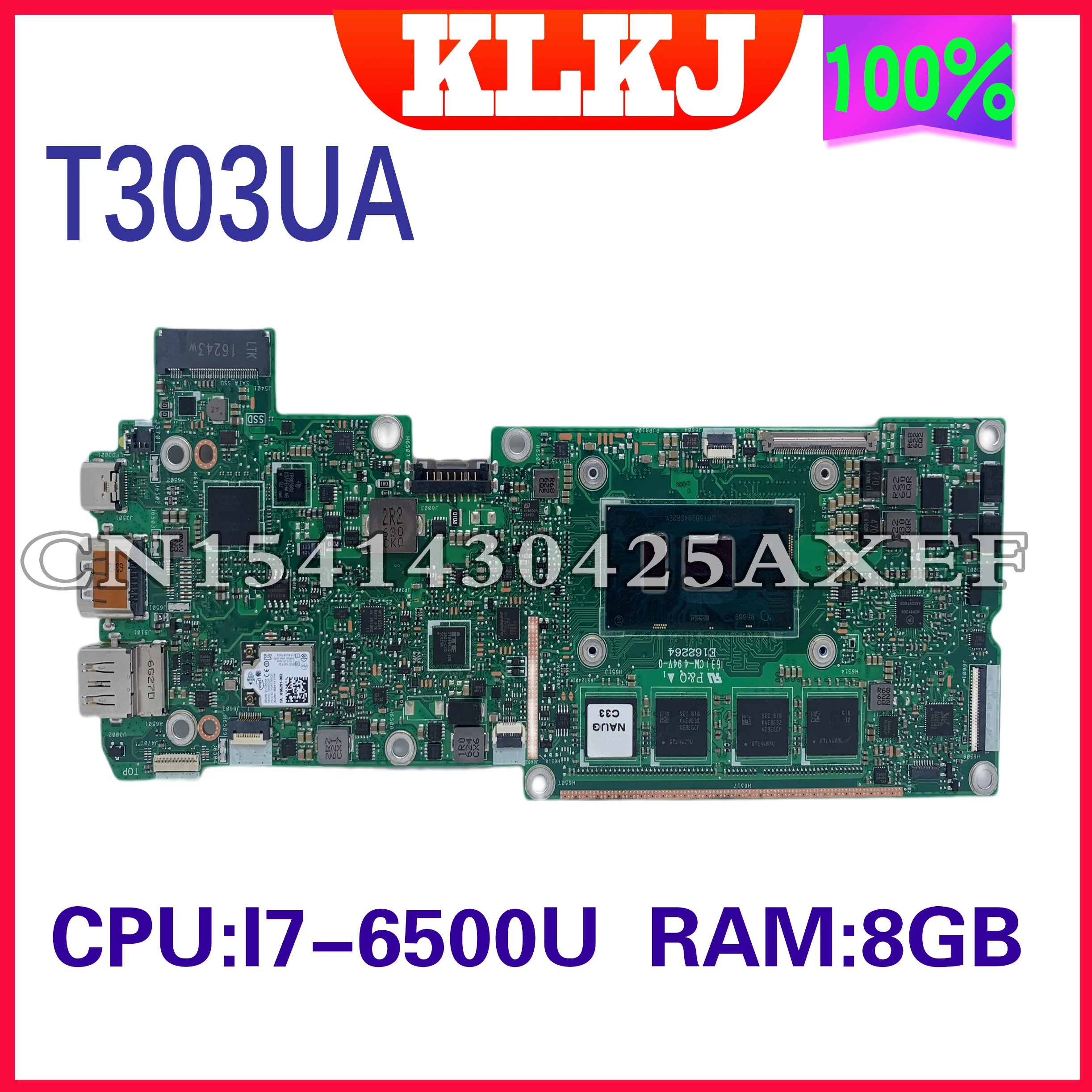 

Dinzi T303UA Motherboard For ASUS Transformer Pro T303 T303U T303UA Motherboard I7-6500U 8GB 100% Fully Test working well