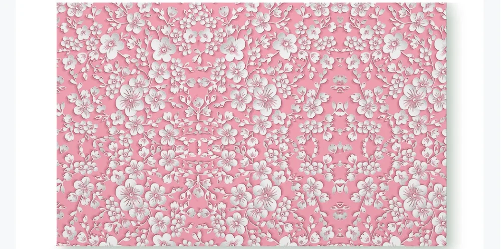 Фотообои на заказ Розовые романтические трехмерные маленькие цветы принцесса