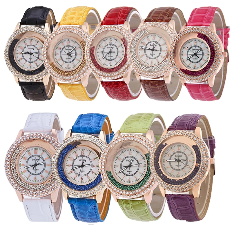 

Women Rhinestone luxury Leather brand women Watches Hot Women Dress Relogio Feminino free shipping ladies watch