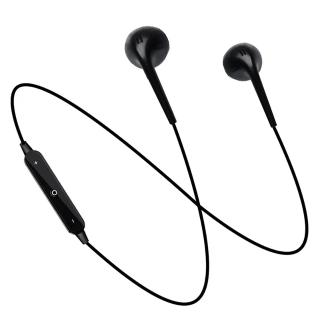 S6 наушники Bluetooth наушники для телефона для iPhone Xiaomi все интеллектуальные телефоны шейные спортивные наушники Auriculare CSR Bluetooth - Цвет: BLACK  NO GIFTBOX