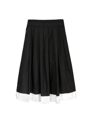 Маленькая черная и белая юбка в стиле пэчворк весна 2020 длинная трапециевидной