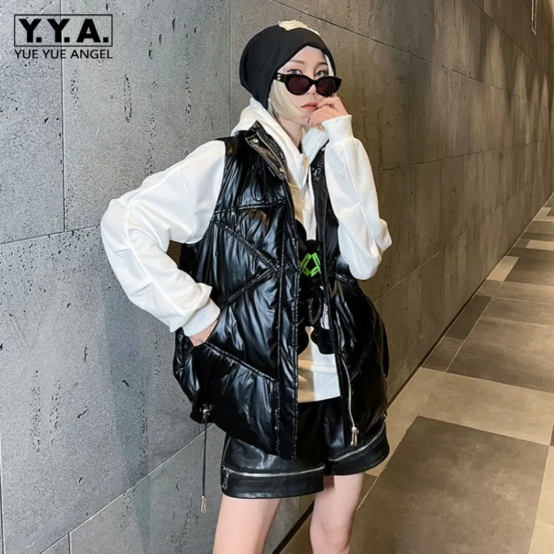 

Женский пуховой жилет на завязках, Черный Повседневный пуховик без рукавов с карманами, Осень-зима