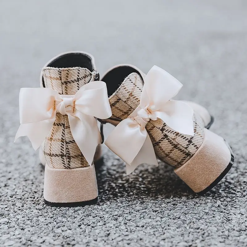 

Женские ботильоны на среднем каблуке, в стиле Харадзюку