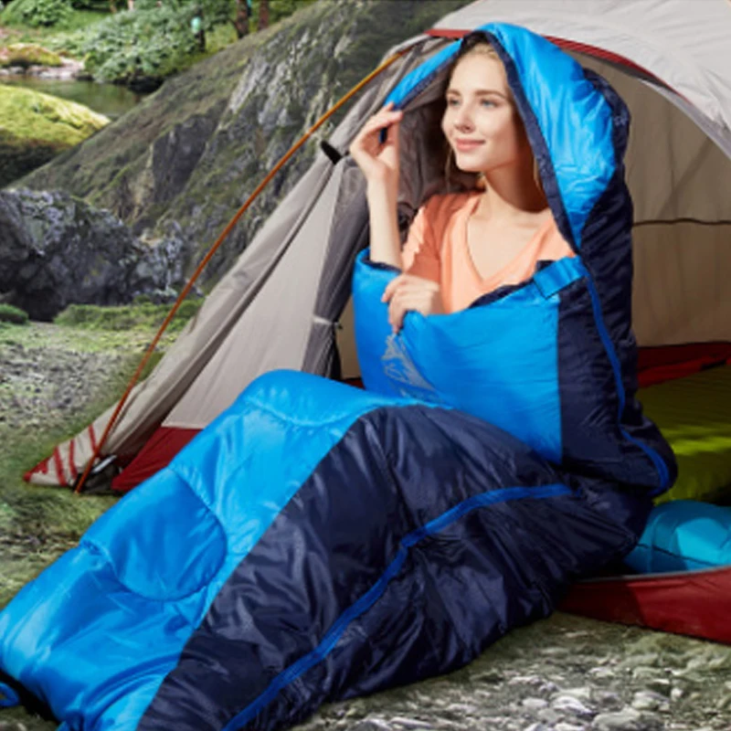 

Outdoor envelope adult camping sleeping bag can be stitched Four seasons cotton warm lunch break is suitable for outdoor travel