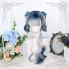 Градиентный бежевый синий парик Лолиты Harajuku фея косплей челка Кудрявые Волнистые Длинные Сладкие бахромы волосы для взрослых девочек