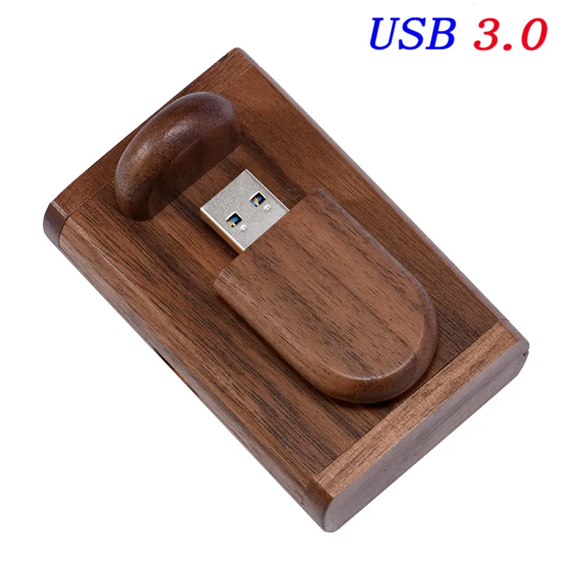 Walnut with box JASTER USB 3,0 деревянная usb карта памяти+ коробка клен бамбук usb флэш-накопитель 4 ГБ 8 ГБ 16 ГБ 32 ГБ 64 ГБ 128 ГБ Флешка с логотипом на заказ - Цвет: Walnut with box
