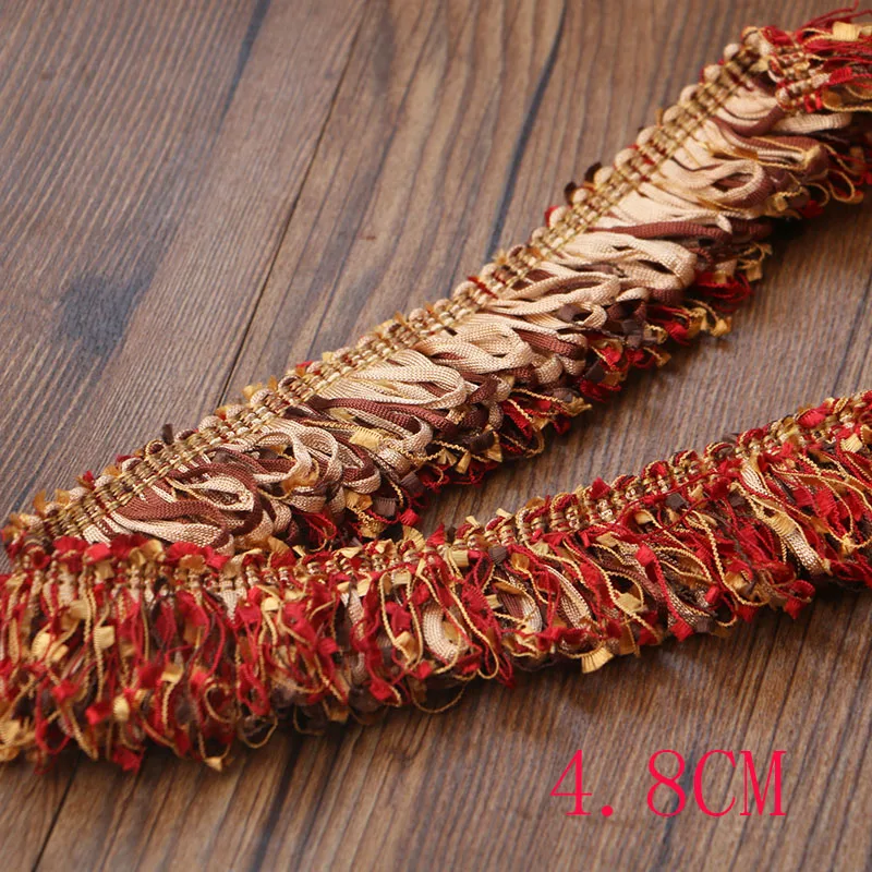 4.8CM 1YARD 1 ярд/лот 3,8 см Широкий Национальный стиль ретро цветные бахромы материалы для рукоделия Подушка кружева планки одежда аксессуары своими руками - Цвет: 4.8CM 1YARD