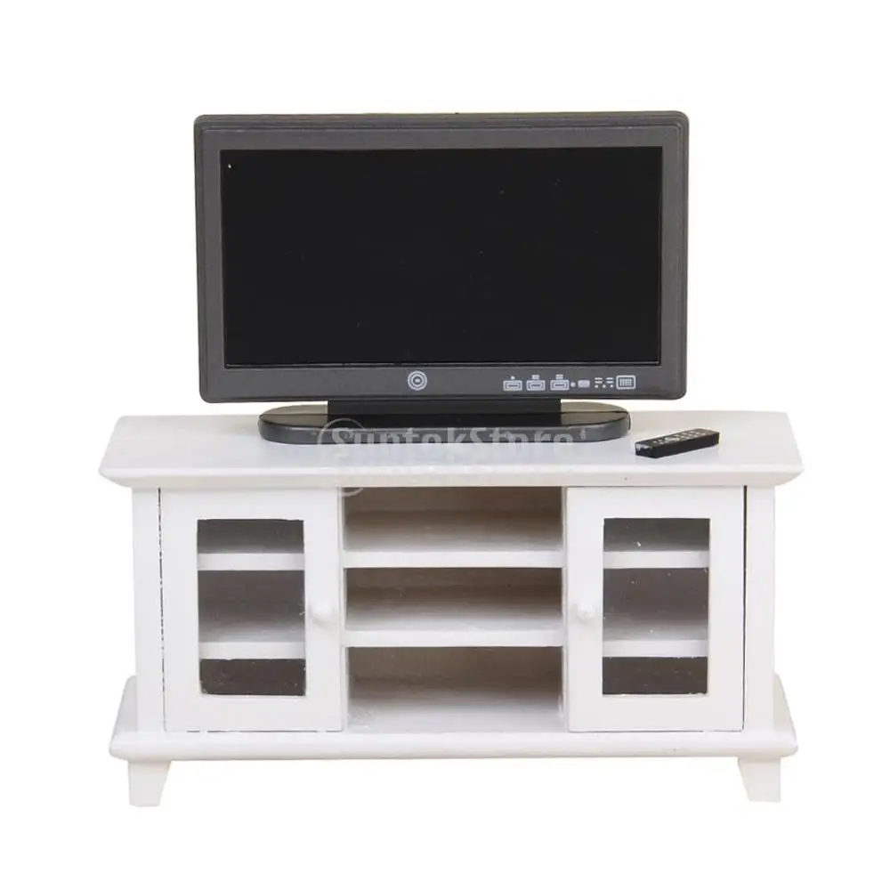 Миниатюрный Кукольный домик в масштабе 1/12 Телевизор с ЖК дисплеем и