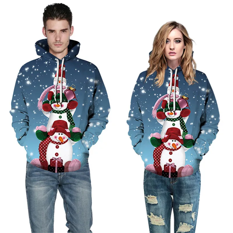 2019 рождественские свободные 3d мужские толстовки с принтом плюс размер Pullover