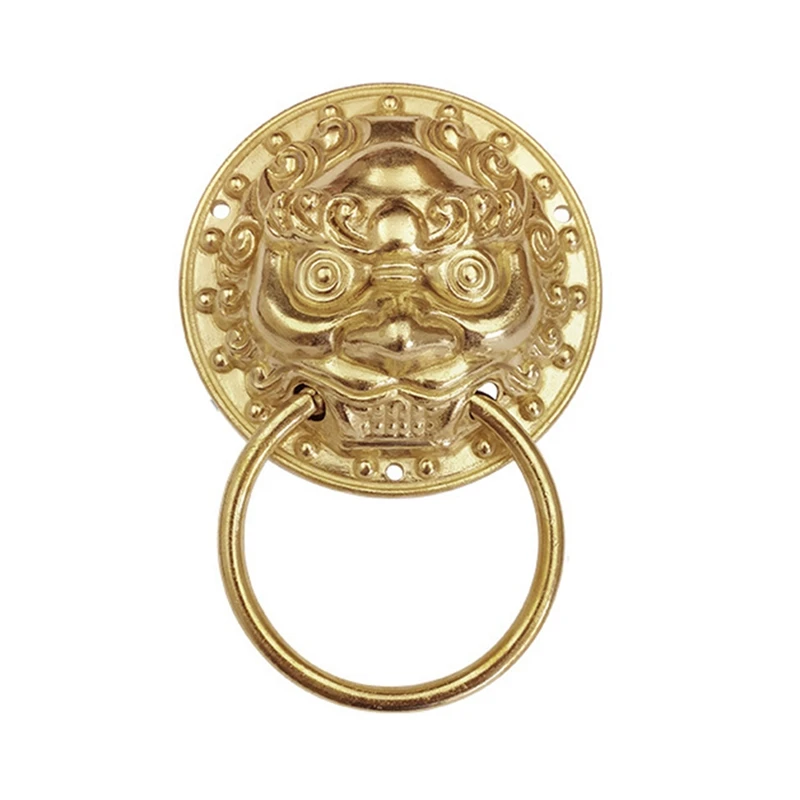 

Латунные антикварные дверные наконечники со Львиной головкой, наконечник для входной двери, ручка для мебели, домашний декор
