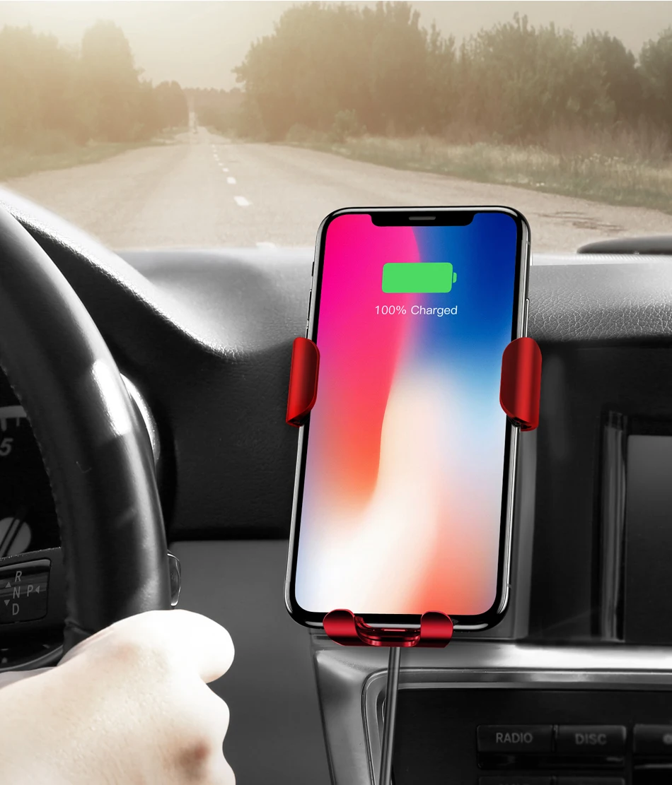 Baseus автомобильное Qi Беспроводное зарядное устройство для iPhone 11 Pro XS Max X 10 Вт быстрая Беспроводная зарядка беспроводное автомобильное зарядное устройство для samsung S10 Xiaomi