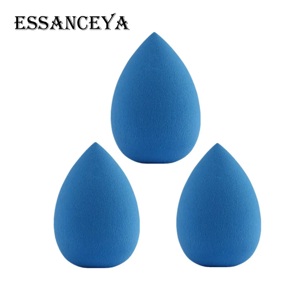3PCS Blue ESSANCEYA 2-3 шт латексный спонж для макияжа в форме капли воды косметический спонж для макияжа спонж для лица крем косметическая пудра - Цвет: 3PCS Blue