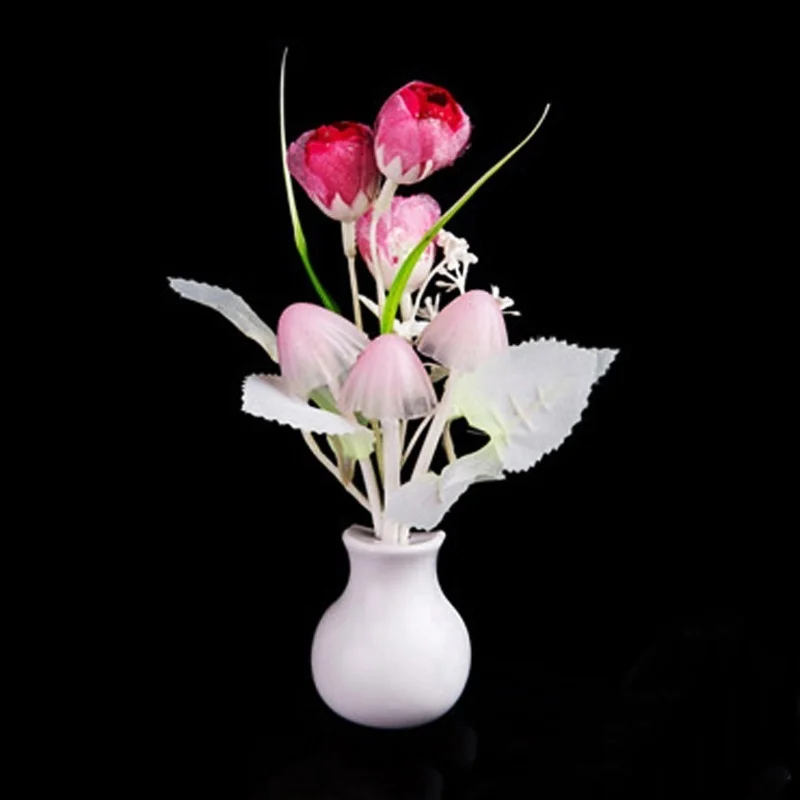 Ночсветильник светодиодный сиреневый в форме гриба романтический