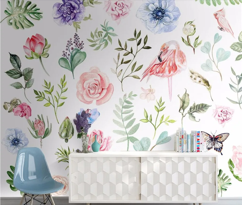 CJSIR пользовательские обои американские пасторальные растения цветы 3d гостиная