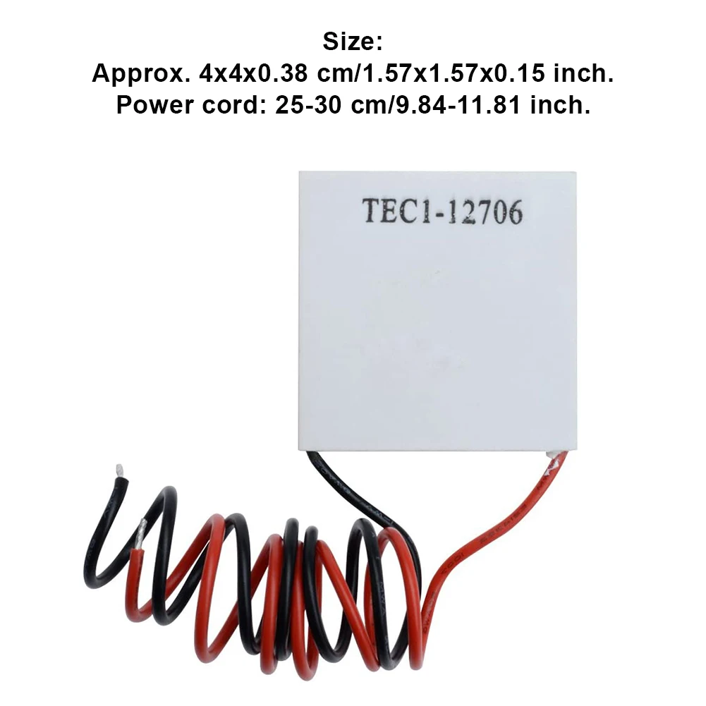 

5PCS Thermoelectric Cooler Peltier Peltier Plate 12V TEC1-12706 Semiconductor Heatsink Cool Module 40x40mm Thermoelectric Cooler