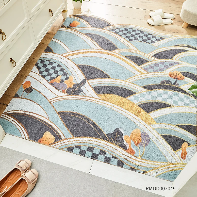 

Home Door Mat Creative Floor Mat Doorway Hallway Wire Ring Foot Mat Cut free Carpet Entrance Non-Slip