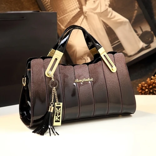 Rose Gold ICEV Новая модная роскошная женская сумка дизайнерская Высококачественная лакированная кожаная сумка почтальон Дамский Кожаный Клатч boston - Цвет: Rose Gold
