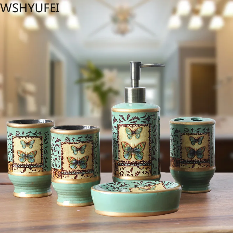 5 шт \ лот керамический набор для умывания Модные Окрашенные ремесла парные