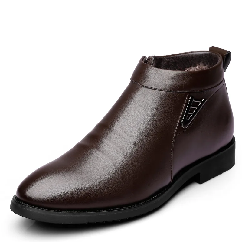Деловые Ботинки Челси Мужские Зимние ботильоны мужские кожаные ботинки на