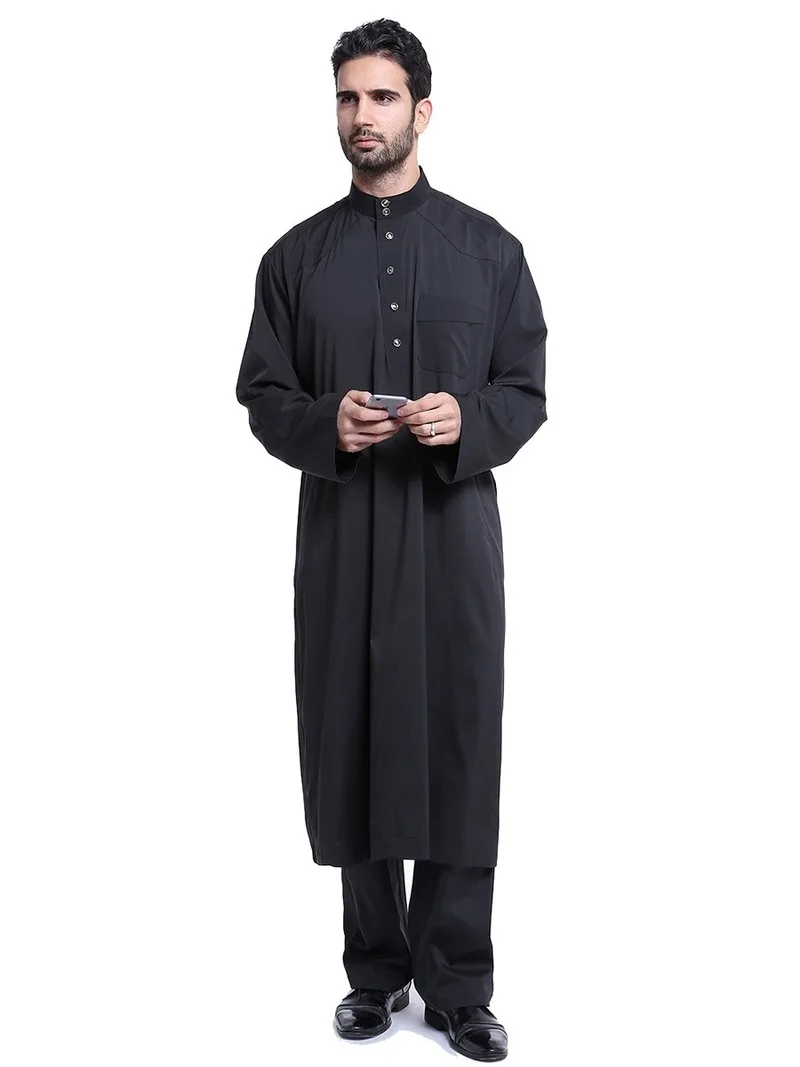Gamis Muslim Men Moroccan Kaftan Men Muslim Dress 2 Pcs Abaya Formal Dress Pakistan Musulman Homme Jubah Caftan Islam Clothing