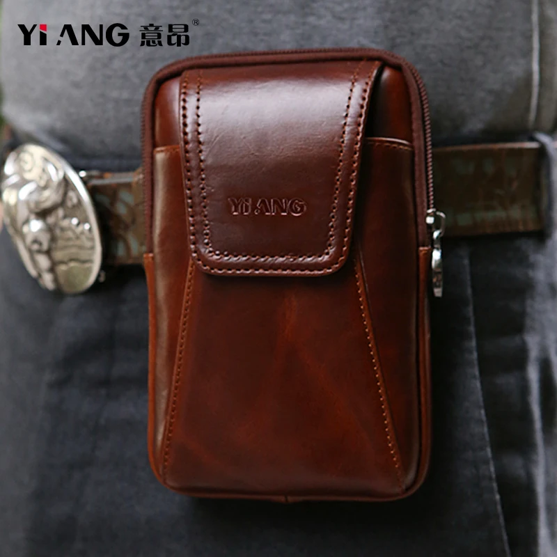 Брендовый мужской кошелек YIANG из натуральной кожи держатель для телефона мини