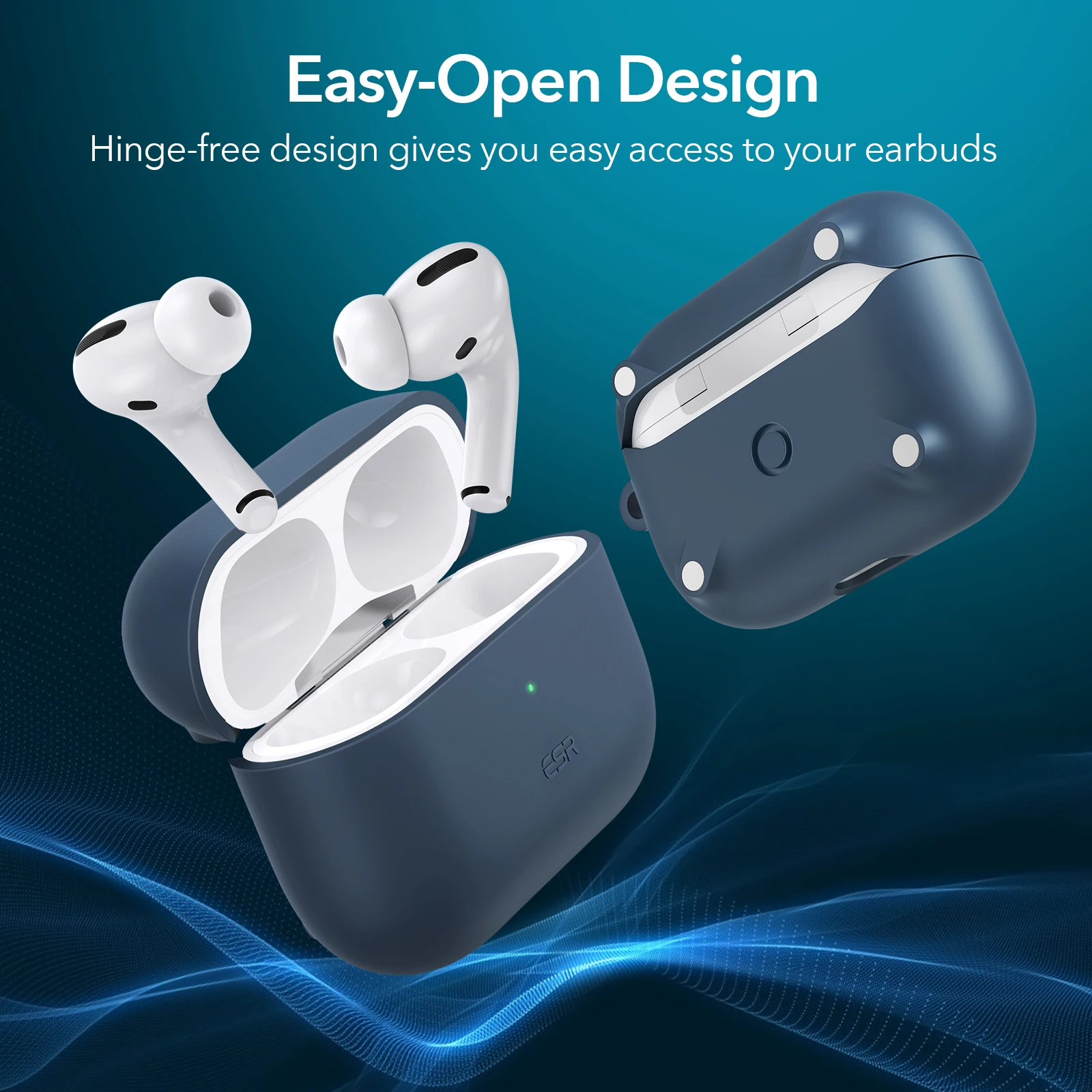Магнитный чехол ESR для AirPods 2021 защитный с беспроводной зарядкой силиконовый