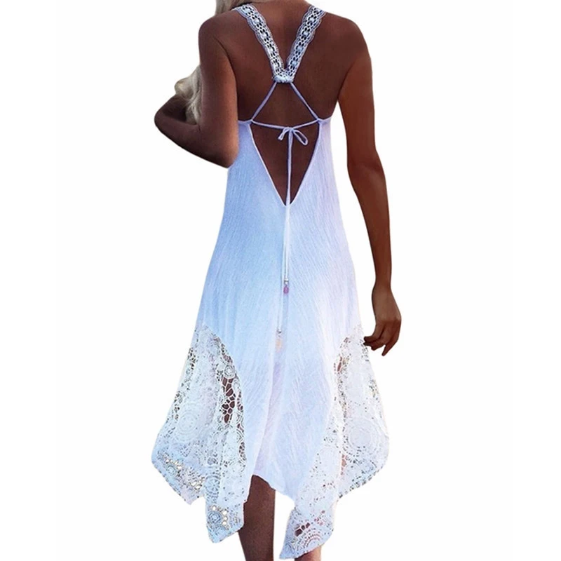 Пикантное женское длинное пляжное платье белая пляжная туника купальный костюм