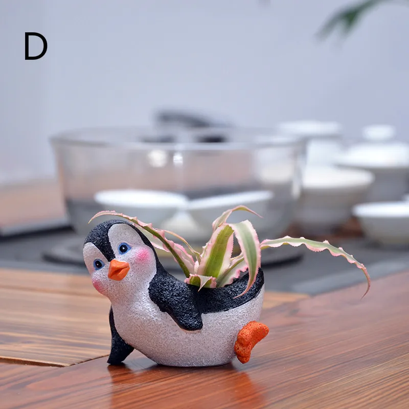 

4 Piece Penguin Flower Pot Succulent Plant Pot Home Desktop Flower Pot Home Decoration Creative Flower Pot