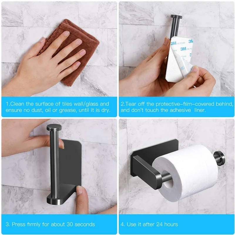 

Stainless Steel Toilet Paper Roll Holder Kitchen Wall Towel Storage Rack Bathroom Tissue Hanger