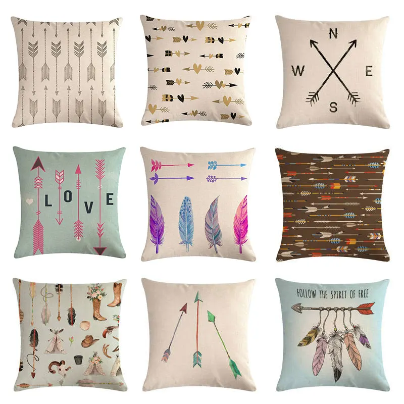 45x45 см чехол для подушки с геометрическим рисунком ручная роспись Акварельная