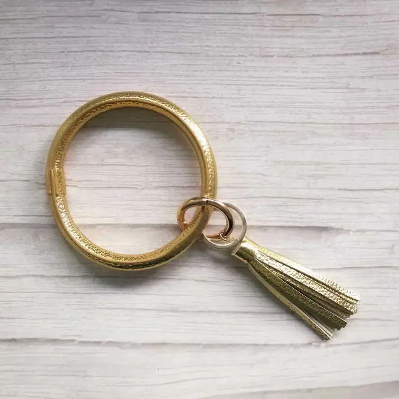 ZWPON горячая Распродажа, большой круглый брелок из искусственной кожи с кисточкой, женский браслет, брелок для девочек, брелок на запястье
