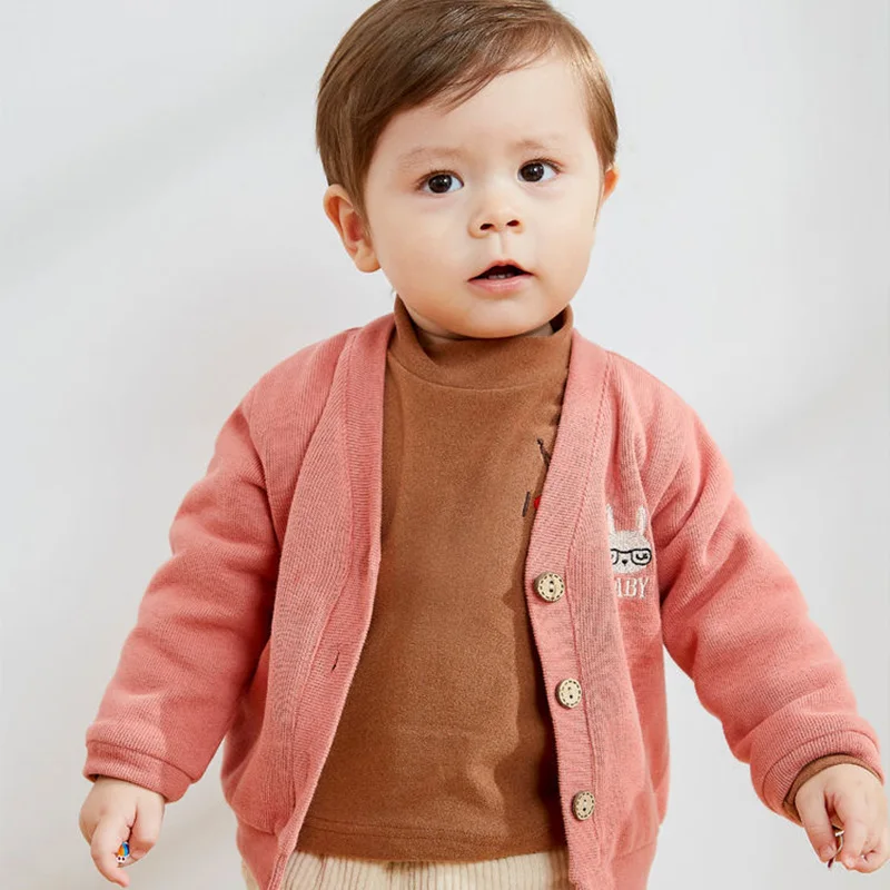 Осенне-зимний свитер для маленьких девочек Верхняя одежда детей Вязаный