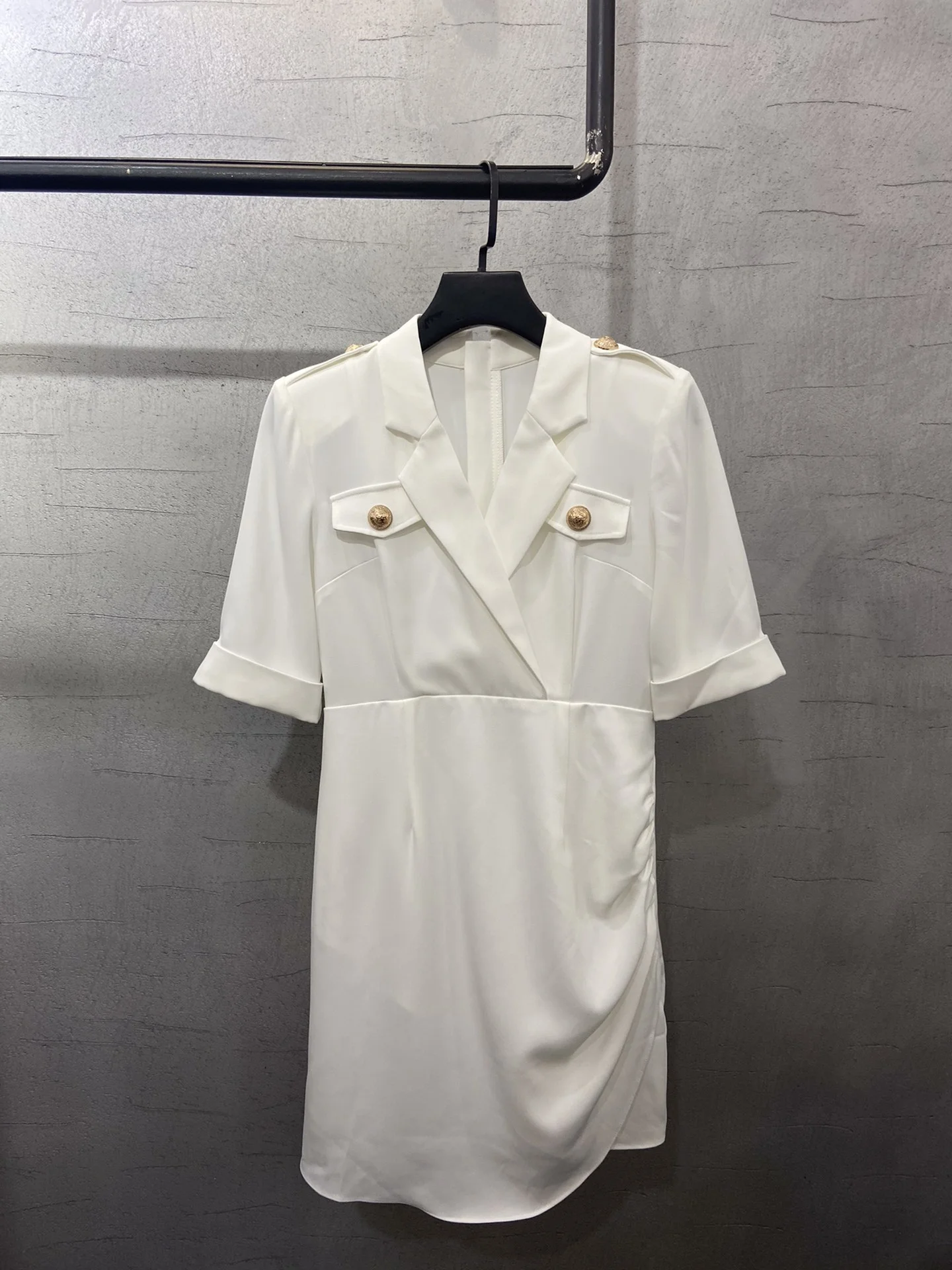 

Summer New 2021SS Women V Neck White Short Sleeve High Quality Dress For Ladies Ddxgz2 4.14