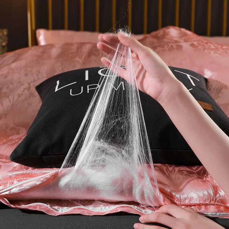 

Winter Chinese 100% Mulberry Silk Quilt Insert Filling Quality Handmade Four Seasons Silk Comforter Blankets 100% Cotton Duvet