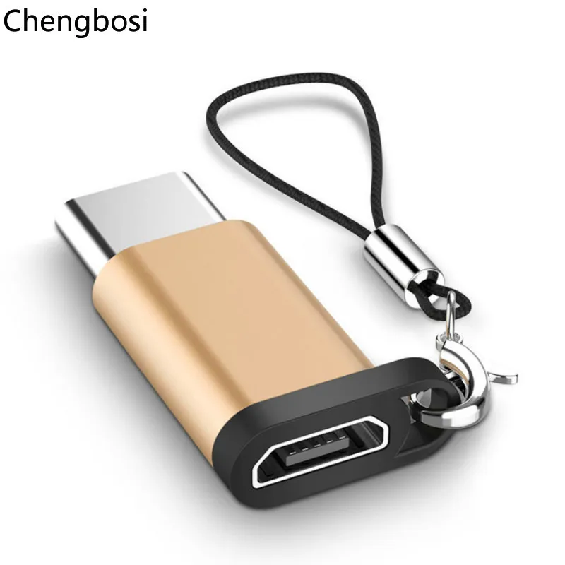 aluminium alloy micro usb to type c adapter converter connector for phone tablet with lanyard phone accessories for xiaomi free global shipping
