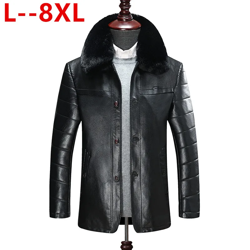 8XL 6XL мужская кожаная куртка новые зимние пальто из натуральной кожи ягненка