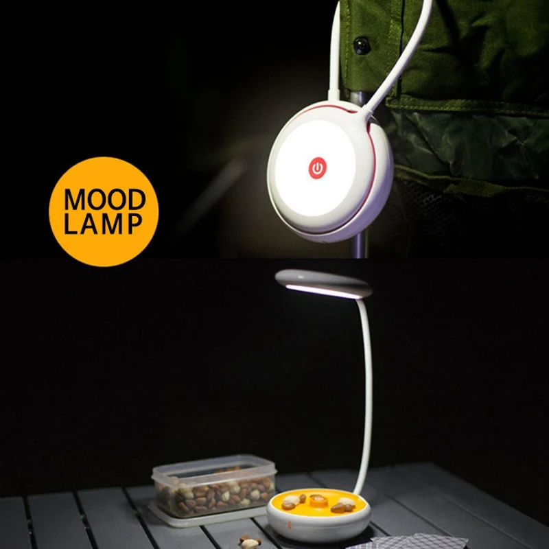 

Portable LED Desk Lamp USB Rechargeable 3 Mode Flexible Table Lamp Touch Sensor Dimmable Night Light Camping Flashlight