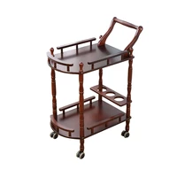 hotel trolley solid wood coffee tables multipurpose shelf display rack household double layer movable tea tables dining car