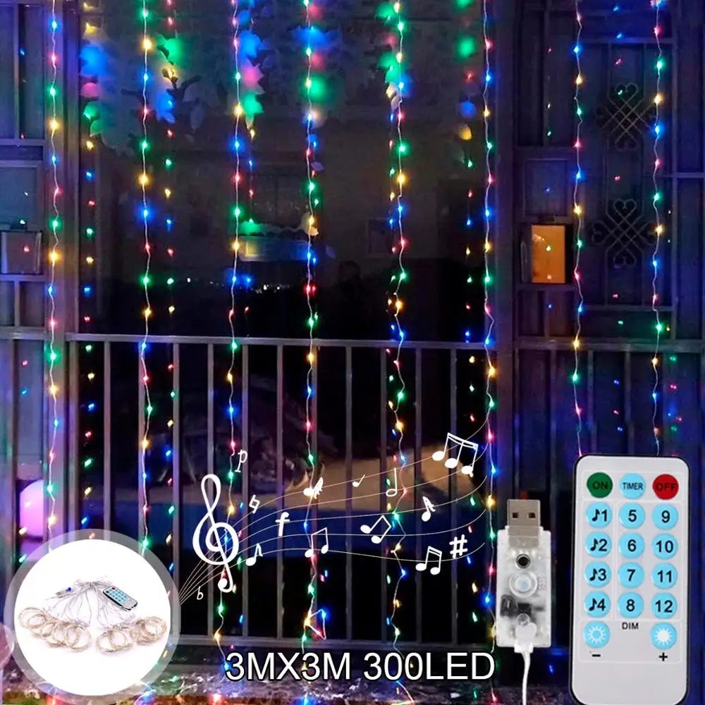Multicolor music Мяч/Фламинго светодиодный гирлянды Батарея гирлянда светодиодный украшения на Рождество для отдыха и вечеринок светодиодный свет декор для приготовления пищи на воздухе дома - Цвет: Multicolor music