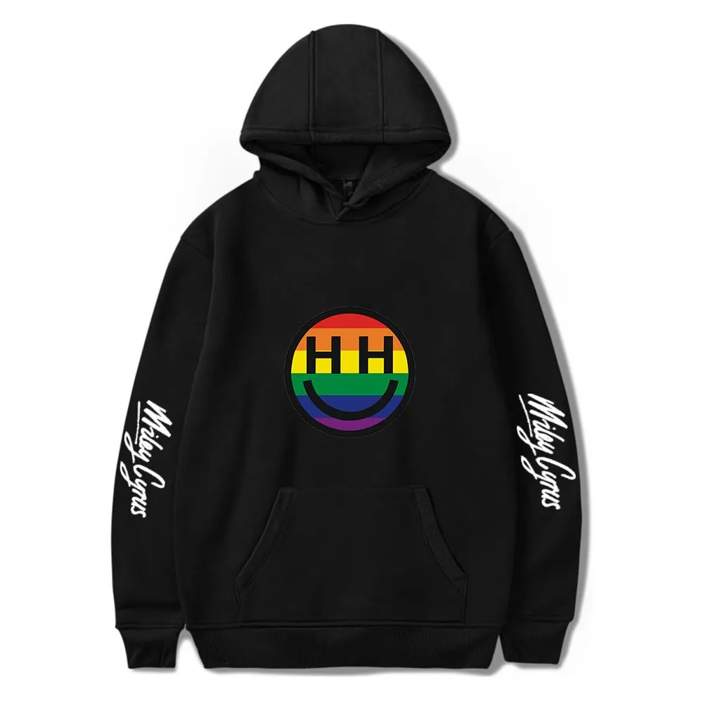 

Новые толстовки с радужным улыбающимся лицом, толстовки с капюшоном Miley Cyrus для мужчин и женщин, модные пуловеры в стиле Харадзюку, зимние Ут...